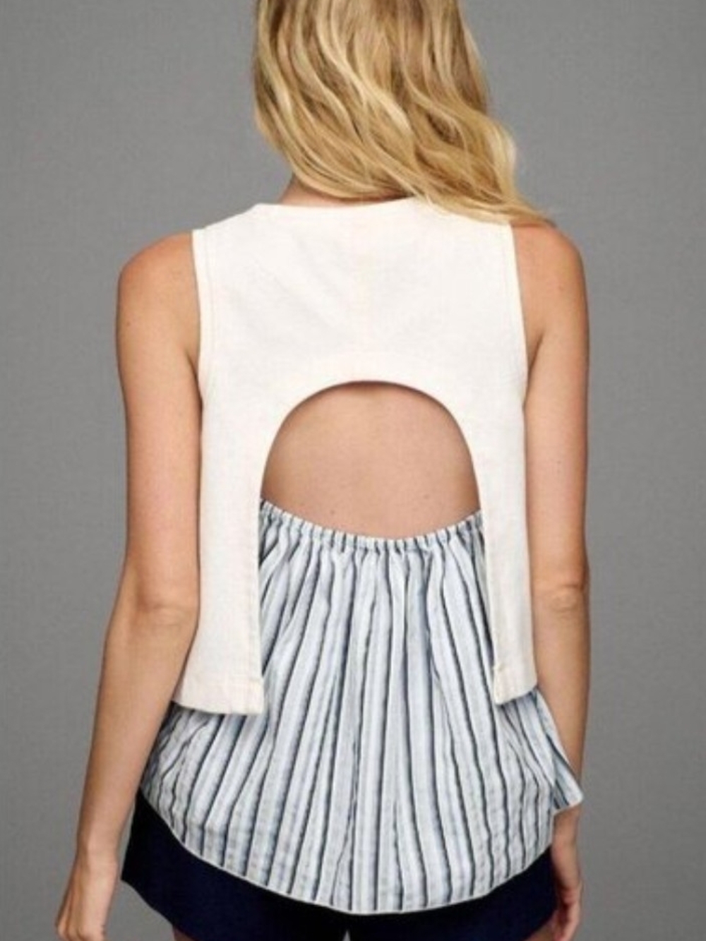 Anthropologie Open-Back Twofer Tank, Sz. Medium